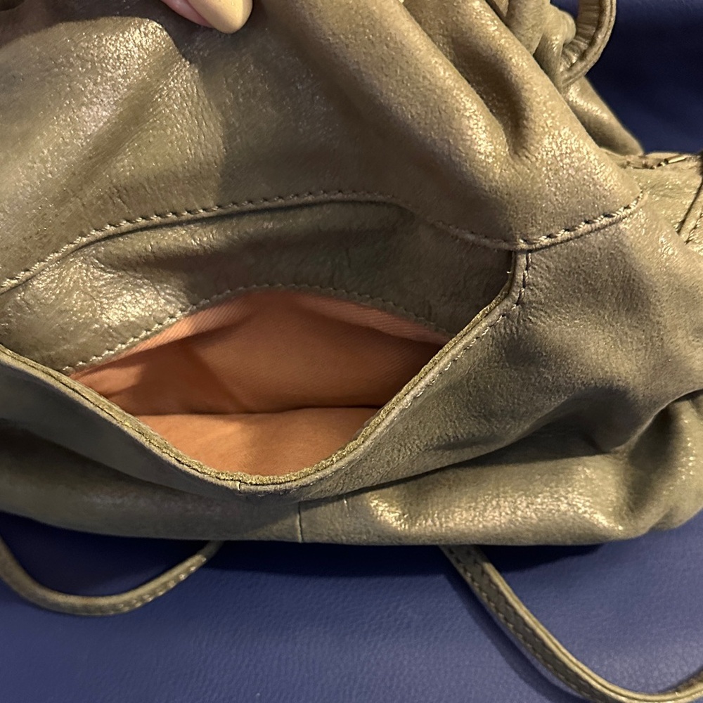 HOBO Olive Metallic Green Leather Crossbody Bag/clutch - Picture 7 of 12